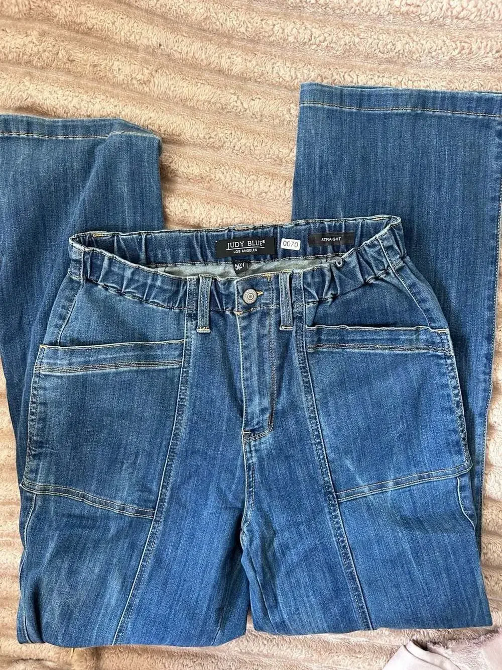 Judy Blue High Rise Elastic Waist Straight Leg Jeans Size 5/27 #0070